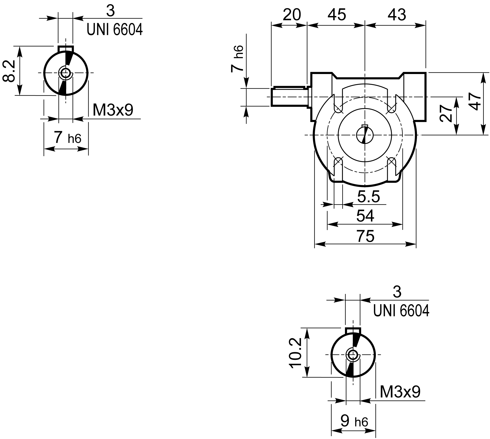 Maatschets Bonfiglioli Riduttori VF-serie wormwielkast type VF027 bouwvorm F1 met massief ingaande as HS