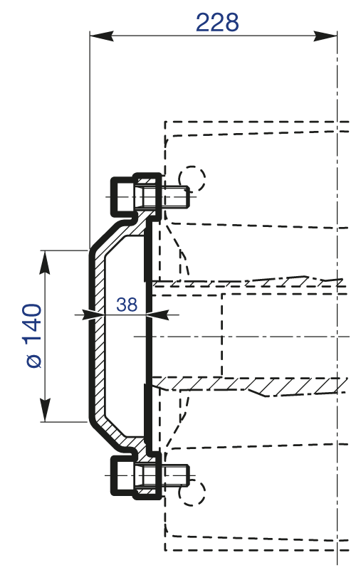 Maatschets beschermkap voor Bonfiglioli kegeltandwielreductor type A80 versie UH