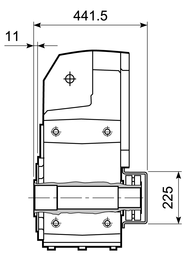 Maatschets beschermkap voor Bonfiglioli opsteek reductor type F90 versie S