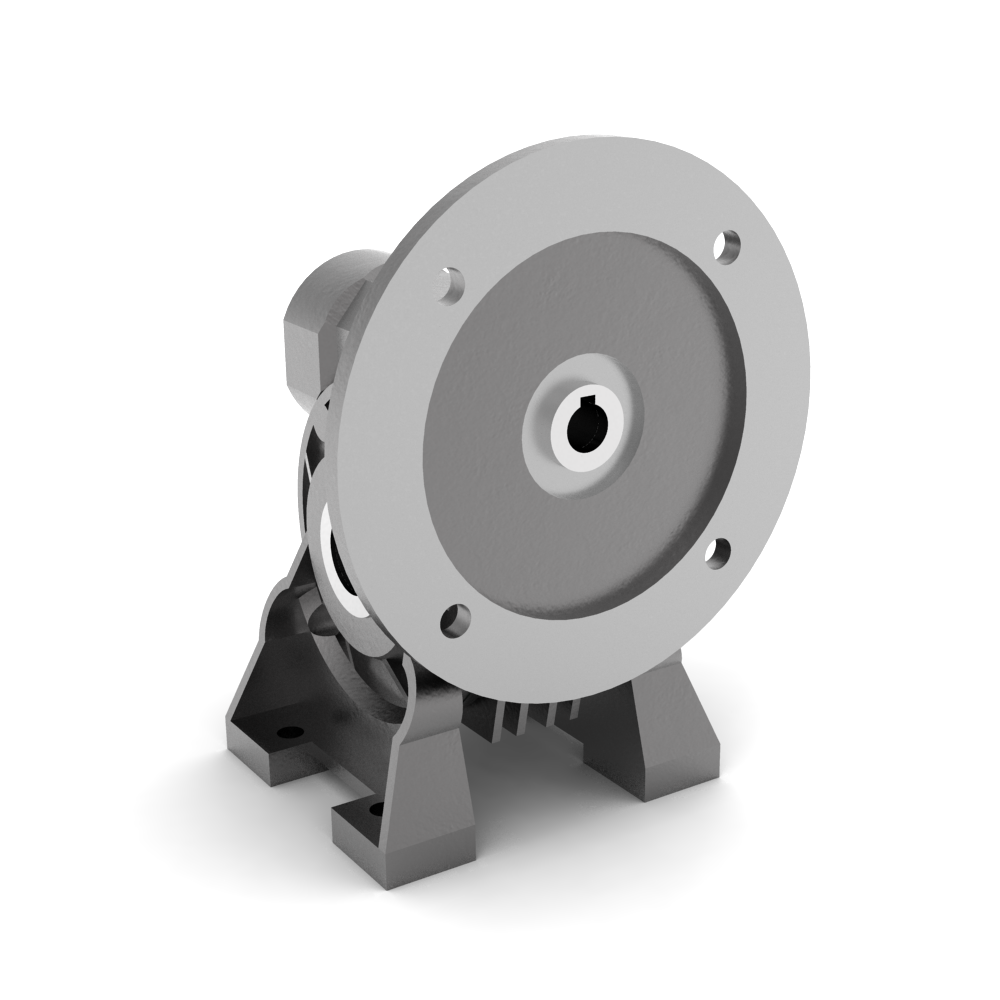 Bonfiglioli Riduttori VF-series worm gearbox mounting A with IEC motor flange B5 angled rear view