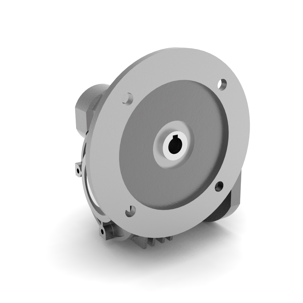 Bonfiglioli Riduttori VF-serie wormwielkast bouwvorm F met IEC motoraanbouwflens B5 schuin achter aanzicht