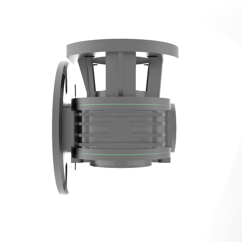 Bonfiglioli Riduttori VF-serie wormwielkast bouwvorm F met IEC motoraanbouwflens B5 onder aanzicht