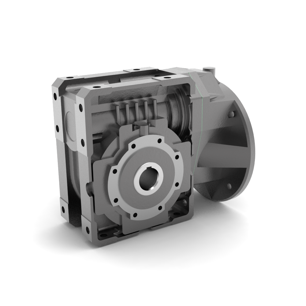 Bonfiglioli Riduttori W-serie gecombineerde wormwielkast bouwvorm U met aangebouwde draaistroommotor schuin voor aanzicht