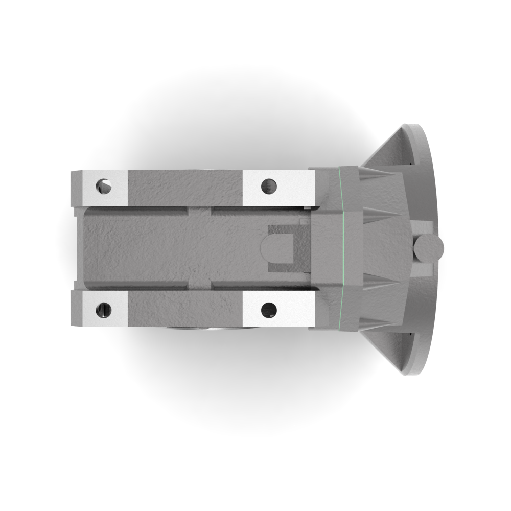 Bonfiglioli Riduttori W-serie gecombineerde wormwielkast bouwvorm U met aangebouwde draaistroommotor boven aanzicht