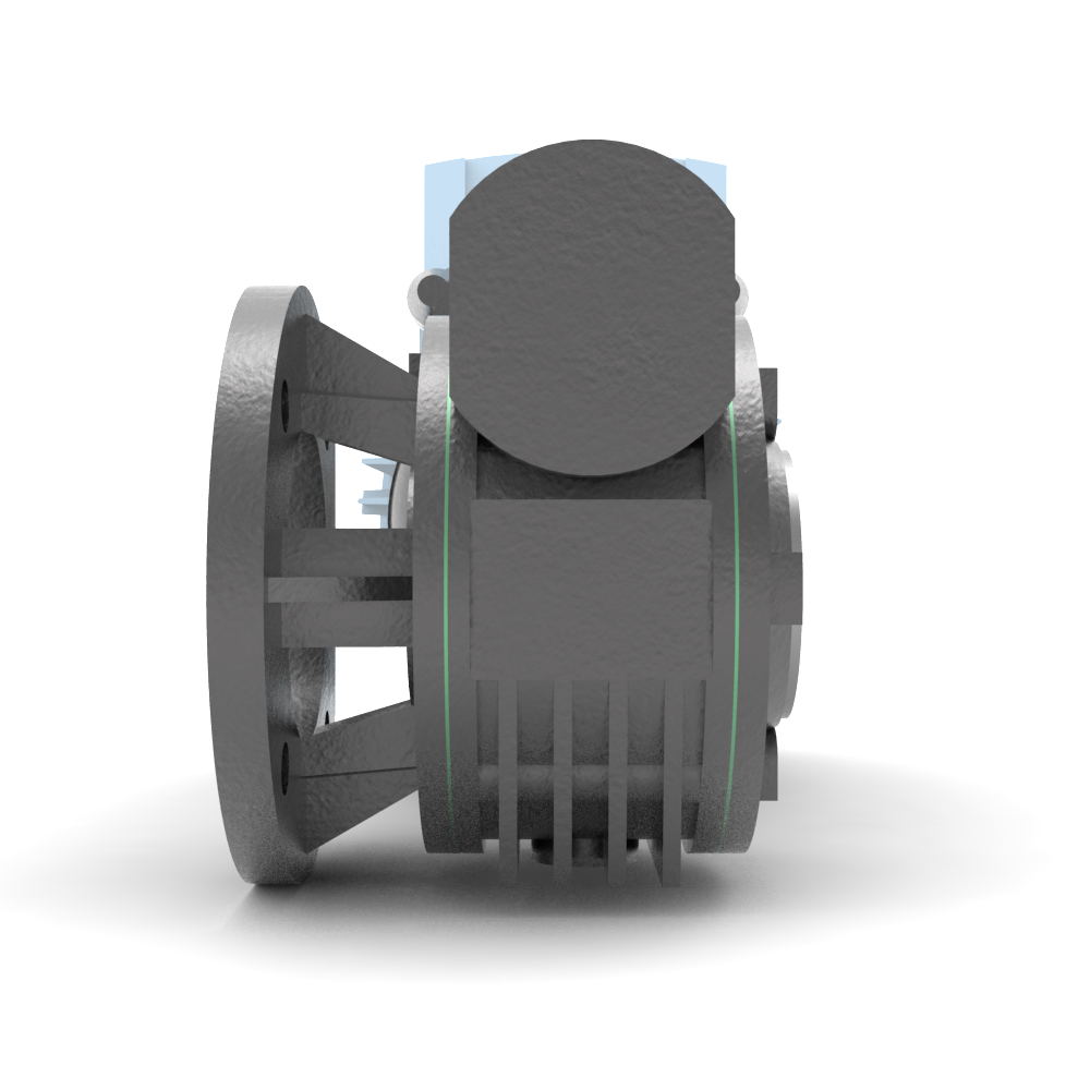 Bonfiglioli Riduttori VF-serie gecombineerde wormwielkast bouwvorm F met aangebouwde draaistroommotor linker aanzicht