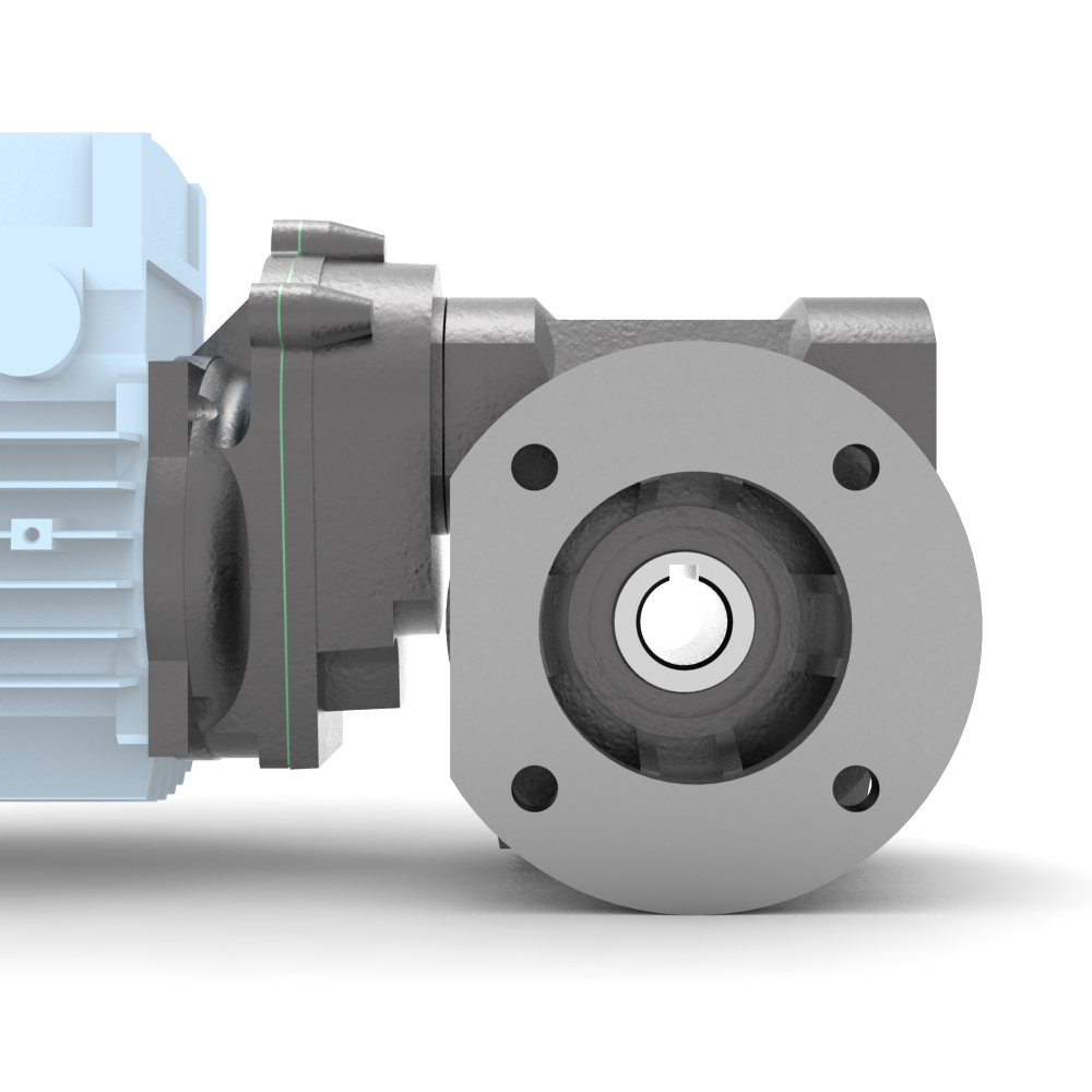 Bonfiglioli Riduttori VF-serie gecombineerde wormwielkast bouwvorm F met aangebouwde draaistroommotor achter aanzicht