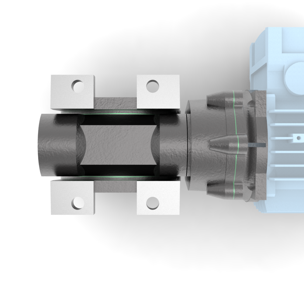 Bonfiglioli Riduttori VF-serie gecombineerde wormwielkast bouwvorm N met aangebouwde draaistroommotor boven aanzicht