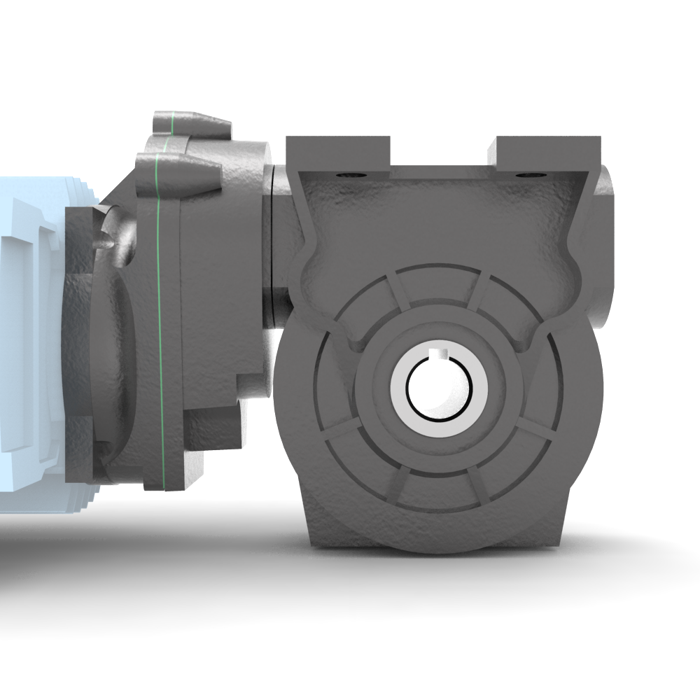 Bonfiglioli Riduttori VF-serie gecombineerde wormwielkast bouwvorm N met aangebouwde draaistroommotor achter aanzicht