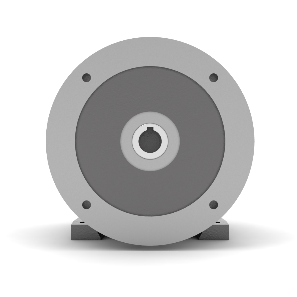 Bonfiglioli Riduttori S-series helical gearbox with Pfeet mounting and P motor flange front view
