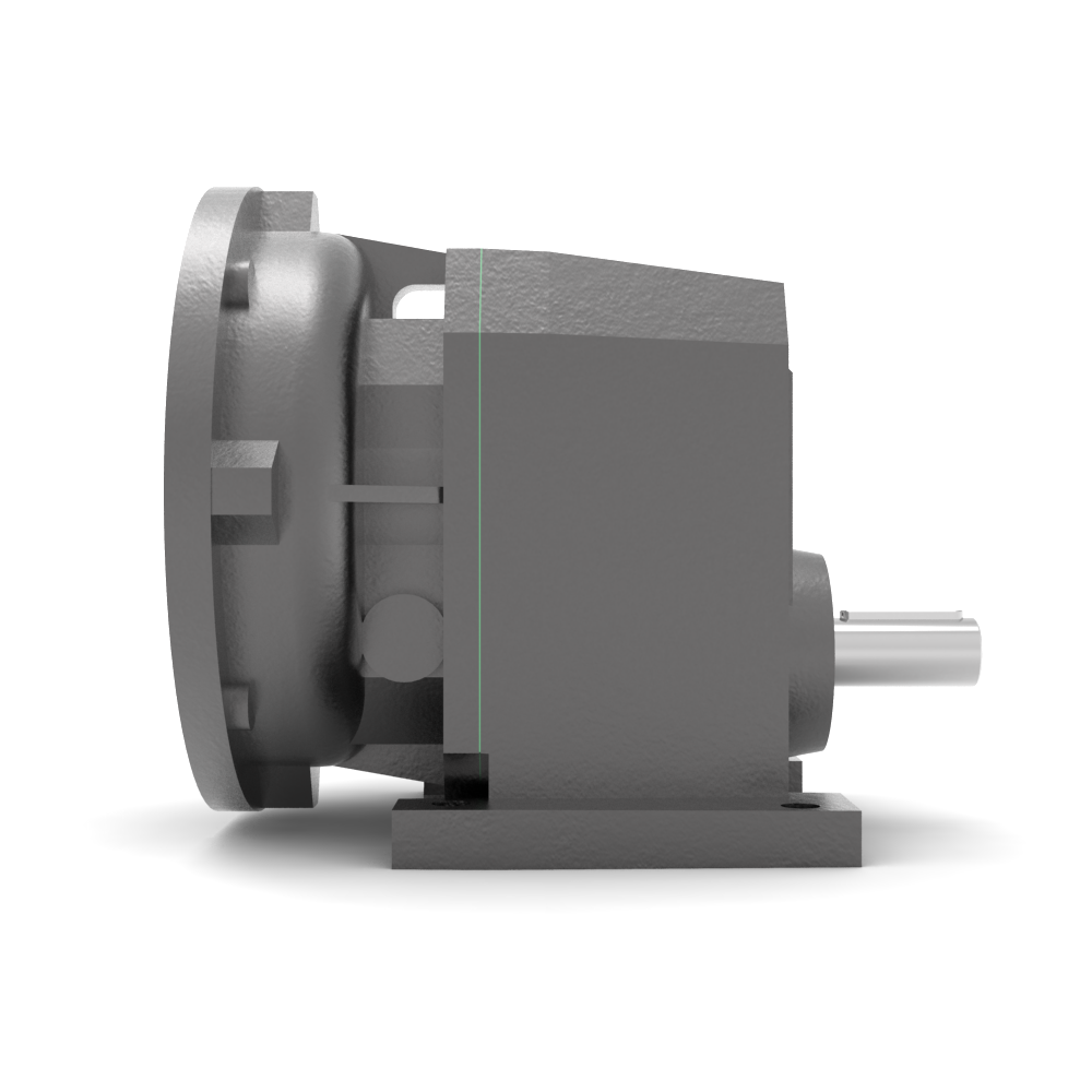 Bonfiglioli Riduttori S-series helical gearbox with Pfeet mounting and P motor flange right view