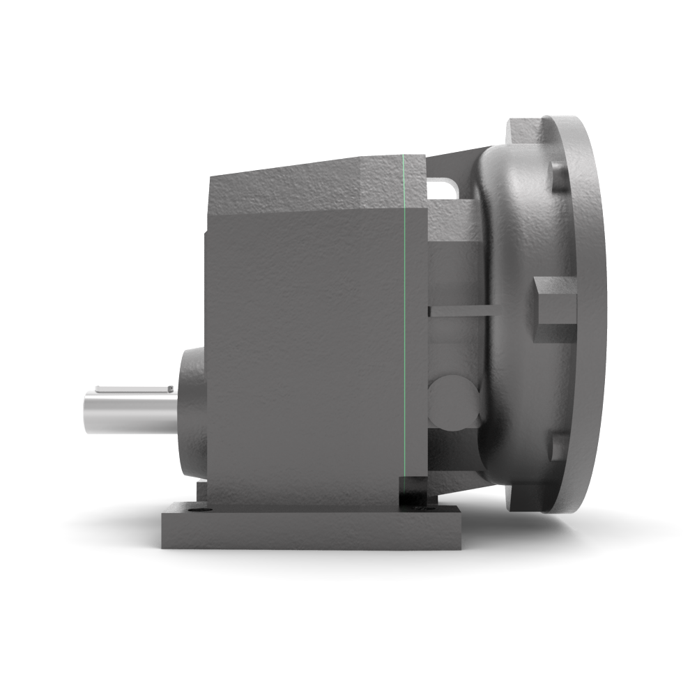 Bonfiglioli Riduttori S-series helical gearbox with Pfeet mounting and P motor flange left view