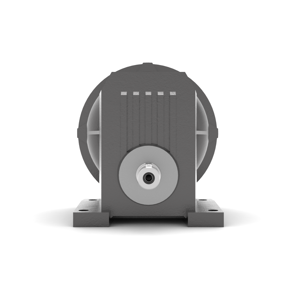 Bonfiglioli Riduttori S-series helical gearbox with Pfeet mounting and P motor flange back view
