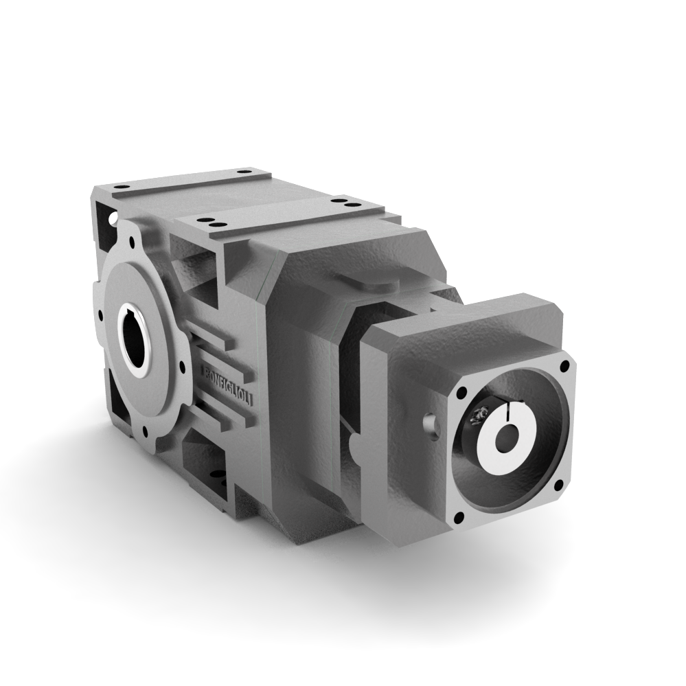 Bonfiglioli Riduttori A-serie kegeltandwielkast met SC servomotor aanbouwflens schuin achter aanzicht