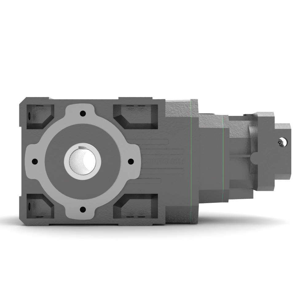 Bonfiglioli Riduttori A-serie kegeltandwielkast met SC servomotor aanbouwflens voor aanzicht