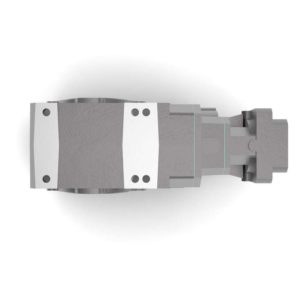 Bonfiglioli Riduttori A-serie kegeltandwielkast met SC servomotor aanbouwflens boven aanzicht