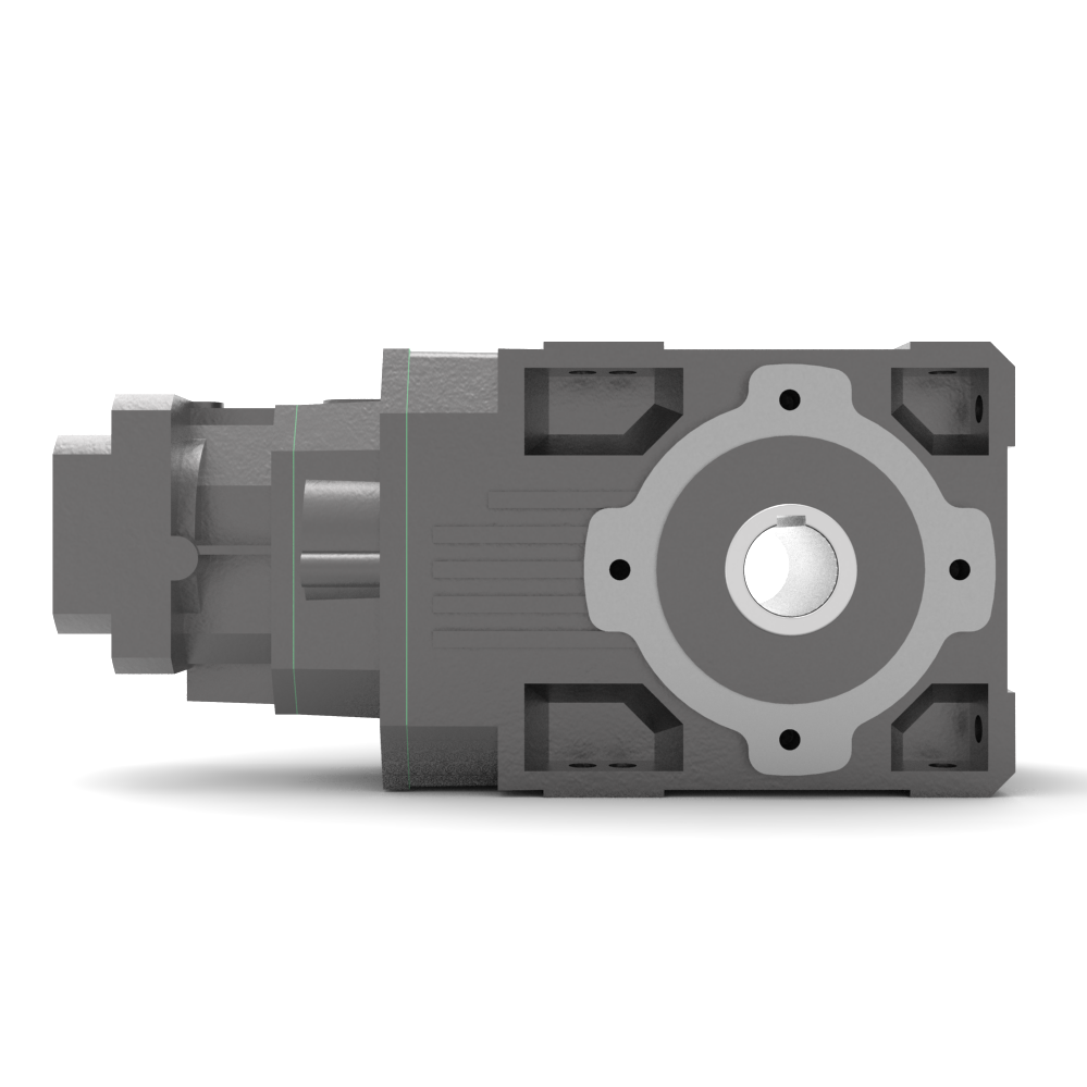 Bonfiglioli Riduttori A-serie kegeltandwielkast met SC servomotor aanbouwflens achter aanzicht