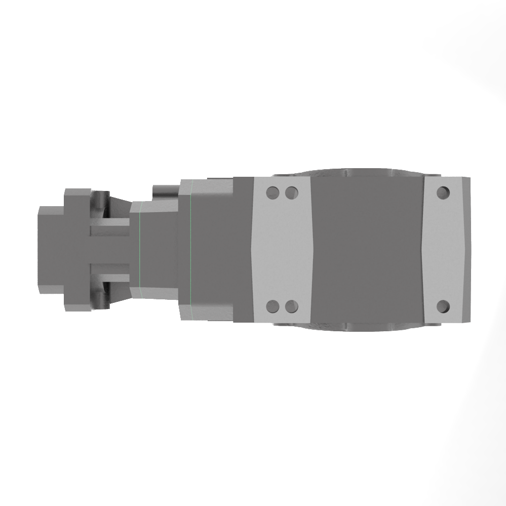 Bonfiglioli Riduttori A-serie kegeltandwielkast met SC servomotor aanbouwflens onder aanzicht
