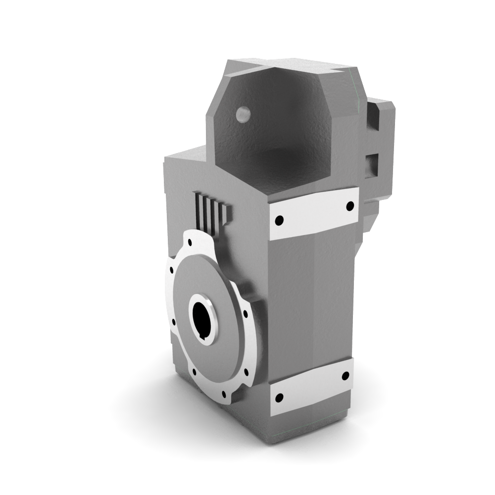 Bonfiglioli Riduttori F-serie opsteek tandwielkast met SK servomotor aanbouwflens schuin voor aanzicht
