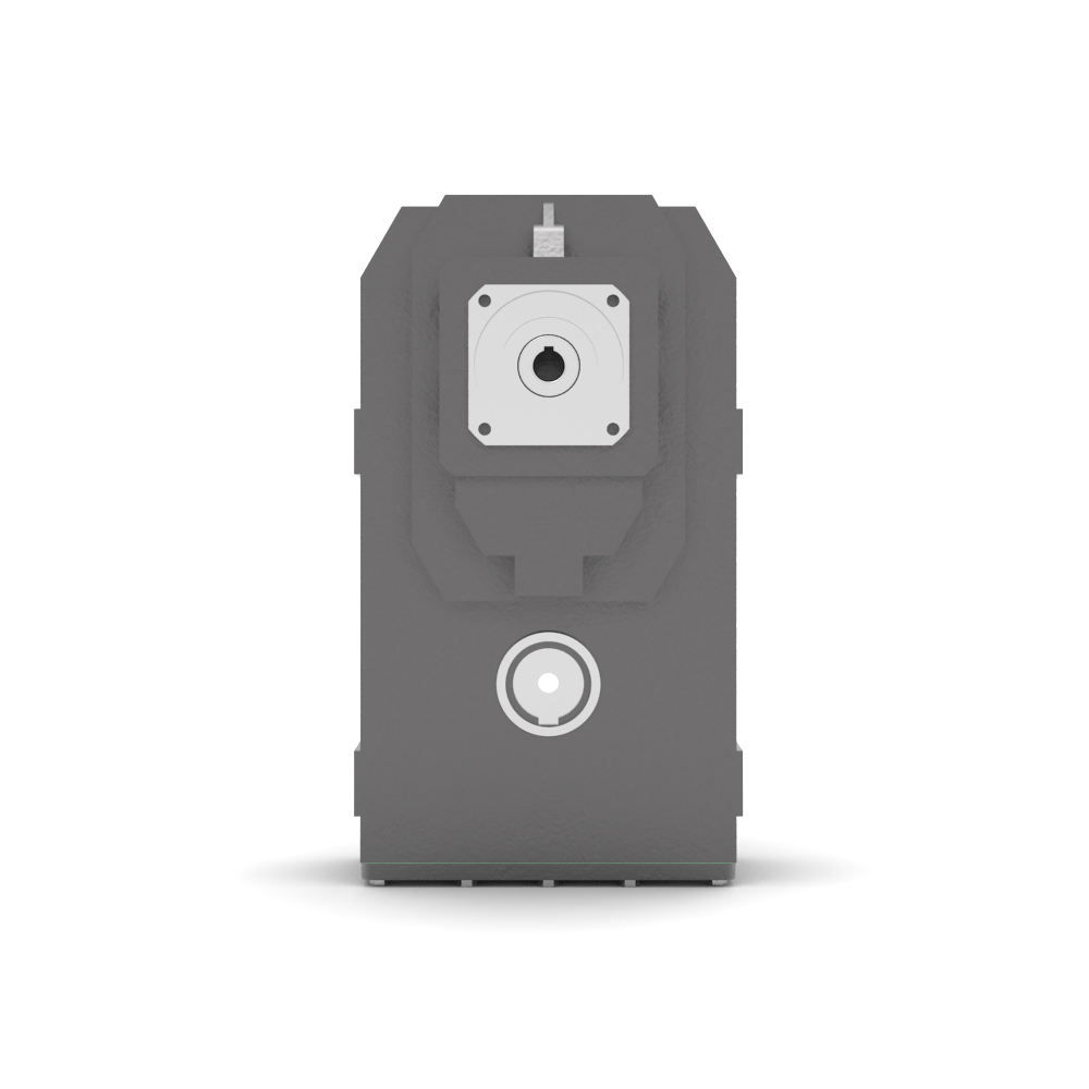 Bonfiglioli Riduttori F-serie opsteek tandwielkast met SK servomotor aanbouwflens rechter aanzicht