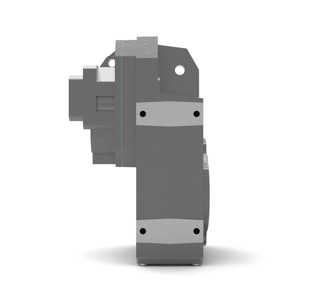 Bonfiglioli Riduttori F-serie opsteek tandwielkast met SC servomotor aanbouwflens achter aanzicht