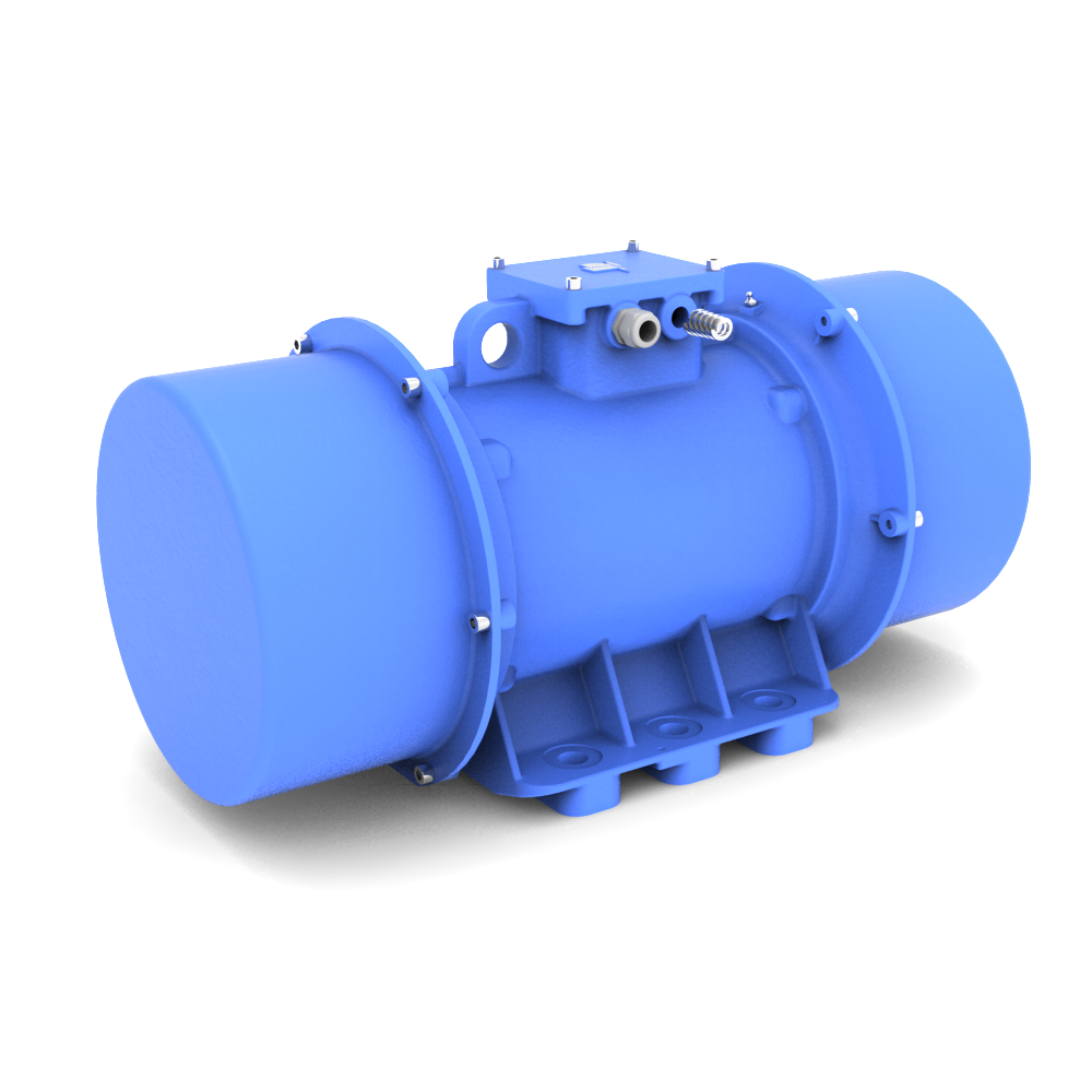 Trilmotor draaistroom KBC-serie schuin achter aanzicht