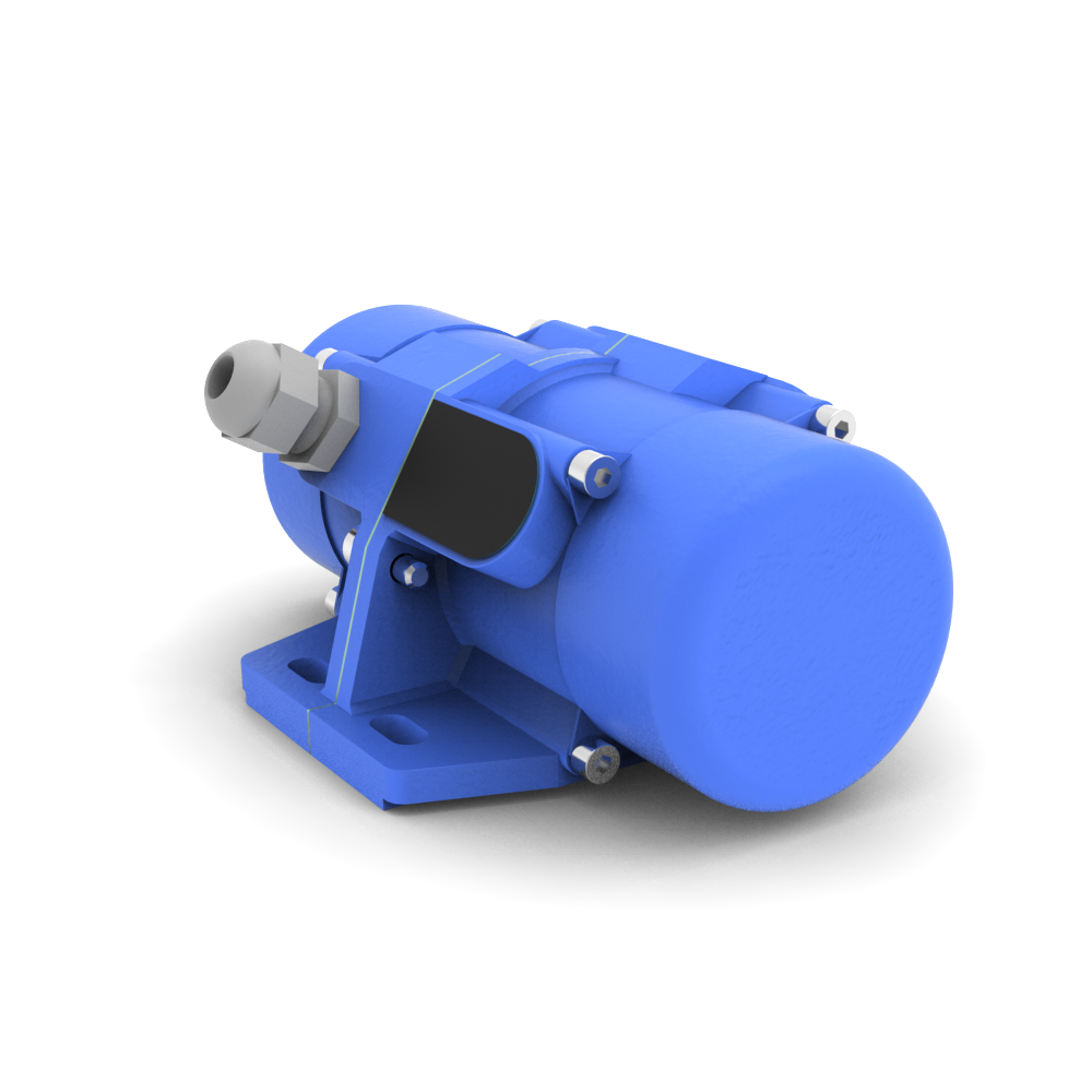 Vibration motor eenfase KVBM-series angled front view