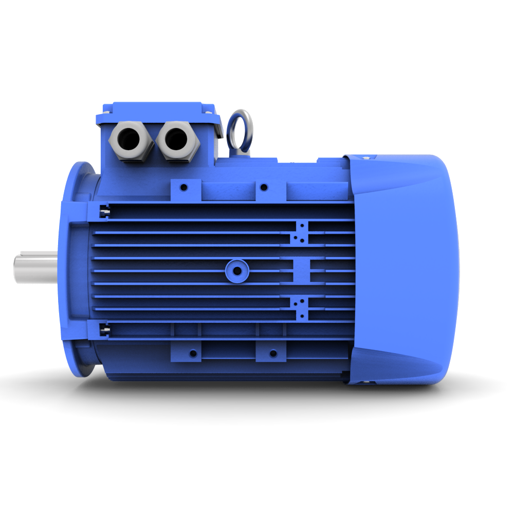 ELSTO Q3E-serie aluminium draaistroommotor IE3 bouwvorm B14b rechter aanzicht