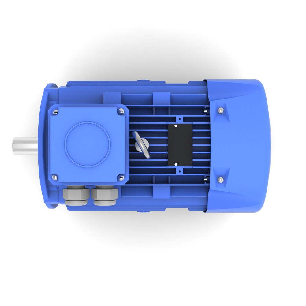 ELSTO Q3E-serie aluminium draaistroommotor IE3 bouwvorm B14b boven aanzicht