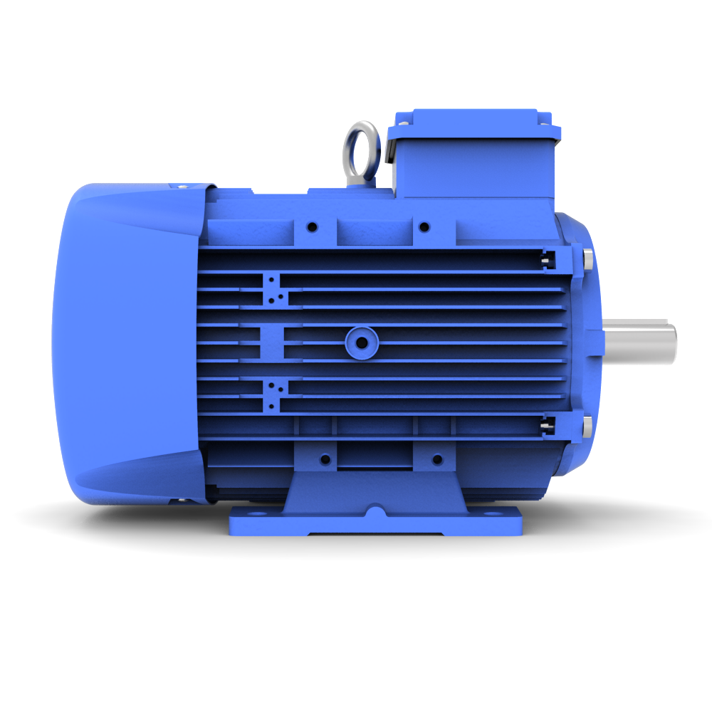 ELSTO Q3E-serie aluminium draaistroommotor IE3 bouwvorm B3 linker aanzicht