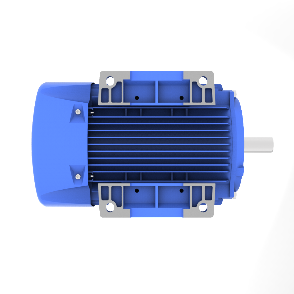 ELSTO Q3E-serie aluminium draaistroommotor IE3 bouwvorm B3 onder aanzicht
