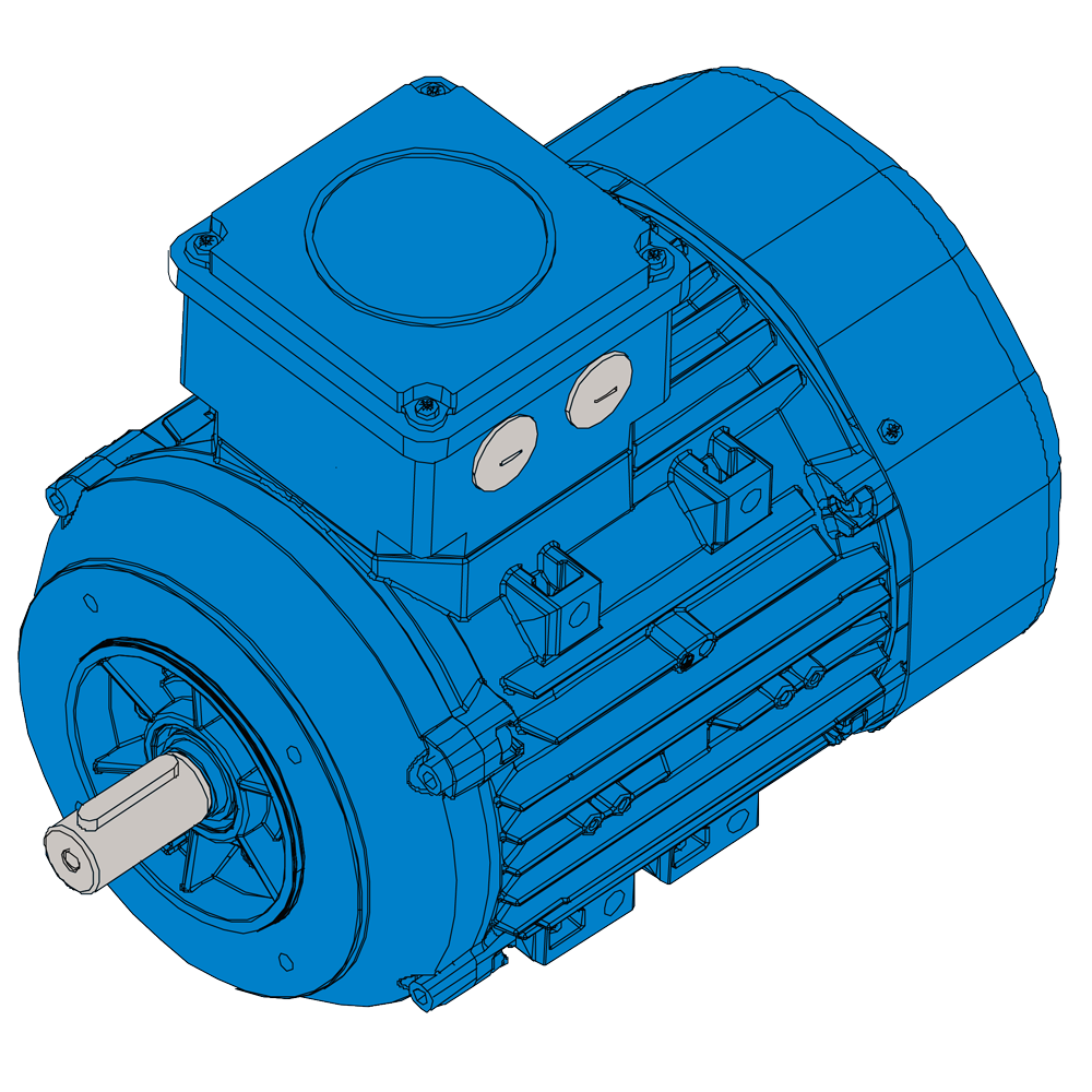 Afbeelding ELSTO aluminium draaistroommotor ExH-serie IEC 80 bouwvorm flens B14a