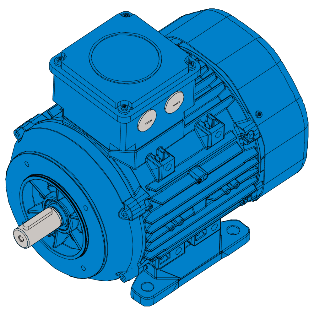 Image ELSTO aluminum three-phase motor ExH-series IEC 80 mounting footh B3 flange B14a