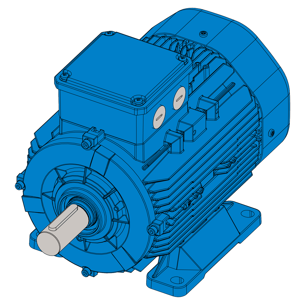 Afbeelding ELSTO aluminium draaistroommotor ExH-serie IEC 100L bouwvorm voet B3