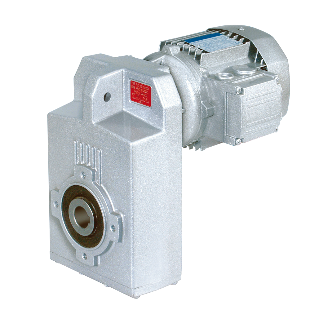 Bonfiglioli Riduttori shaft mounted gearbox F-series version M with integrated three-phase motor color aluminum